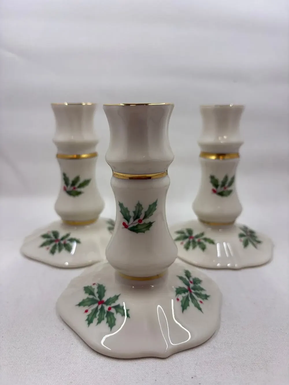 Lenox Holiday Collection Candlestick Holders- Set of 3